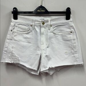 Frame White Le Brigette Shorts Women 26